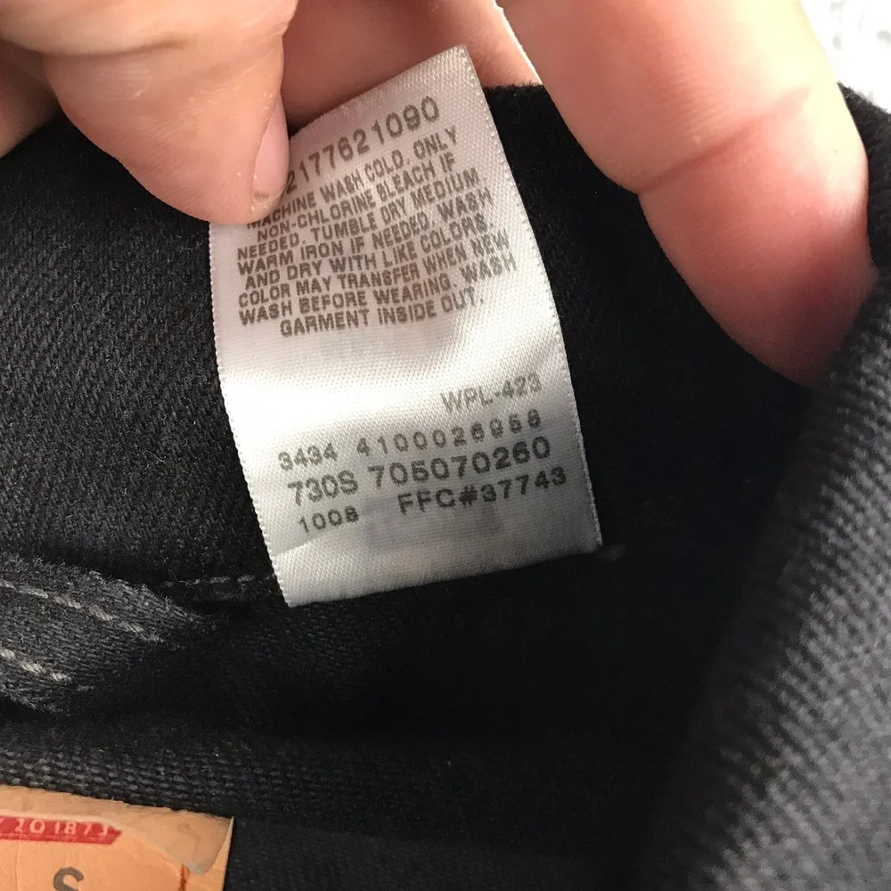 Levis 70507 Relaxed Fit Denim Trucker Jacket Mens S Black Button Up Coat